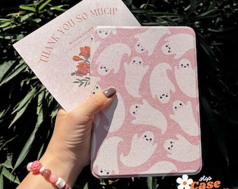 Pink Ghost Halloween All New Kindle 12th 7-inch 2024 Case Kindle Colorsoft Paperwhite 11th 6.8 Kobo case kindle Oasis Personalized Gift