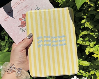 Custom Yellow Stripes Kindle Paperwhite Case Custom Kindle Colorsoft Paperwhite Magnetic Clear Back Kindle Oasis case kindle 7" 6" 10th 11th