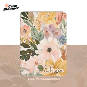 Watercolor Floral Kindle Case with strap Paperwhite Kindle Colorsoft case Aesthetic Kindle Oasis book cover gift kindle 6” 6.8” 11th Kobo