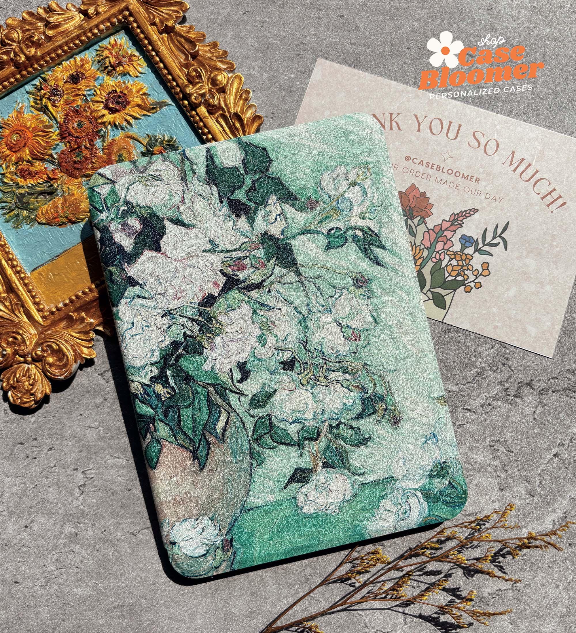 Van Gogh Oil Painting iPad case iPad Pro 13 12.9 11 Air7 M3 A16 10th Mini7 Auto Wake/Sleep iPad Case with Pencil Holder Personalized Gift
