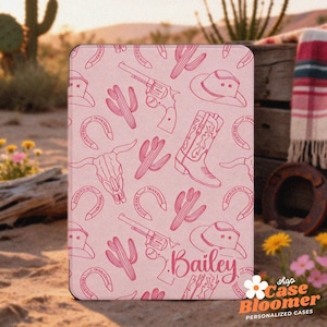 Rosa Cowgirl Sommar Kindle-skal 6" Paperwhite 13th 7" Colorsoft 2026 Signature Edition Oasis Auto Wake/Sleep Anpassat Kobo Magsafe Genomskinligt Skal
