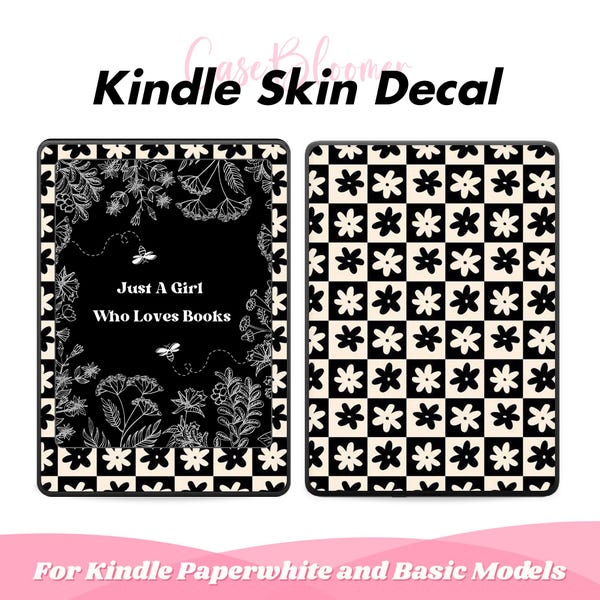 Black and White Checkerboard Kindle Colorsoft Skin Aesthetic Amazon Kindle Paperwhite 2022-2024 eReader Decal Wrap Paperwhite Vinyl Decal