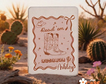 Custom West Cowgirl Reading Kindle Case 6" 2026 Colorsoft Paperwhite 13th 12th 7" Signature Edition Oasis Auto Wake/Sleep Kobo Libra Case
