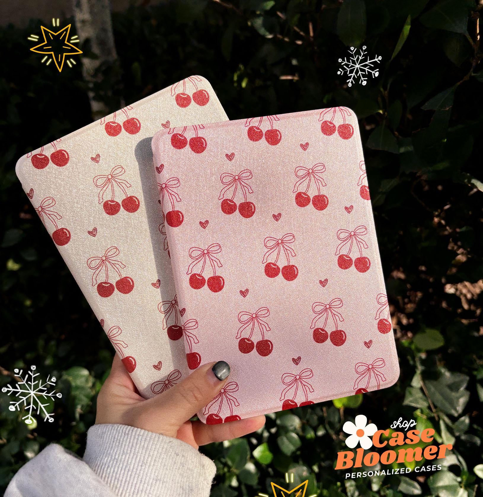 Pink Cherry Cute All New Kindle 12th 2024 Colorsoft Strap Case Paperwhite 11th 6.8 case kindle Oasis Kobo Clara Cover gift Auto Wake/Sleep