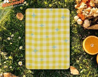 Yellow Checker Kindle Paperwhite Case Custom Kindle Colorsoft Paperwhite Magnetic Clear Back Kindle Oasis case kindle 6” 6.8” 10th 11th