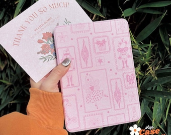 Custom Name Cute Pink Retro Gifts Kindle 12th case with strap, Kindle colorsoft, Kindle oasis case cover kindle 6 6.8 case 2024 Kobo Case