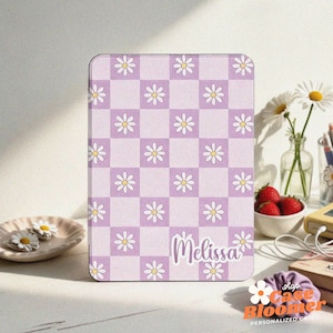 Purple Daisy All New Kindle 12th 6" Case, Magnetic Back Cover for Colorsoft, Custom Kobo Case Paperwhite 13th 7" Rotating Stand Clear Case