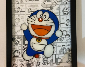 Glass painting Doraemon