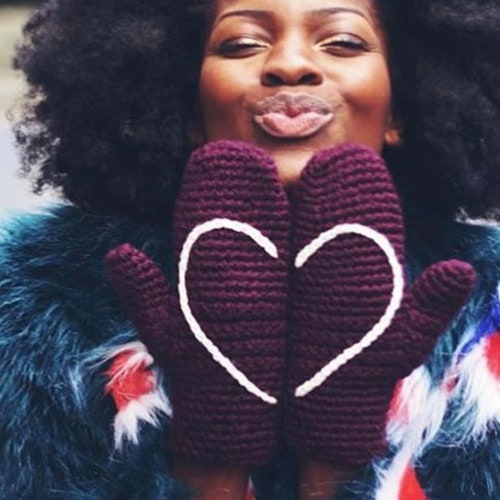 Handmade Women's Mittens on String With Love Heart Etsy UK