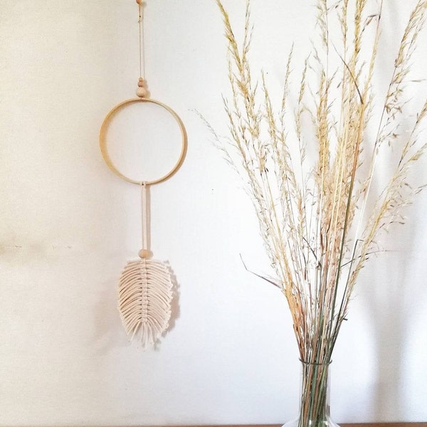 Macrame Feather Dreamcatcher - Décor mural Boho - Mur suspendu