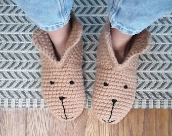 Chaussettes Bear Chunky Slipper pour adultes, cadeau de fête des mères, chaussettes de Noël confortables.