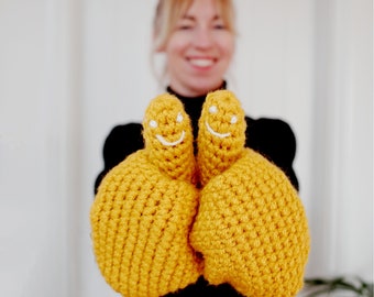 Mitaines pour smiley cachées de taille adulte