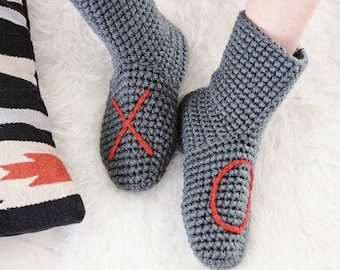 Valentine Slipper Socks with XO, Handmade, Cosy, Mother's Day, Christmas, Gossip Girl