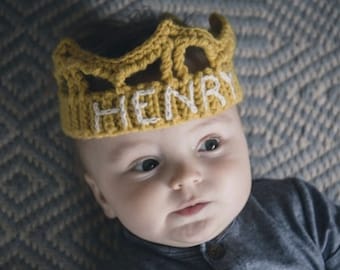 Crocheted Crown Unisex Baby, Child, Adult, Sustainable Birthday and Christmas Crown, Christening, Mother's Day, New Baby.
