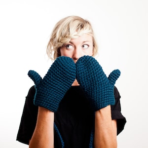 Chunky Mittens With String Through Sleeves Crochet