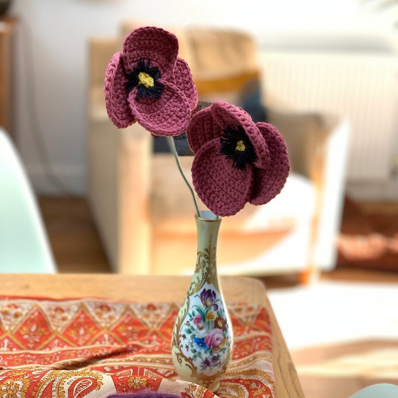 Handmade Everlasting Poppy, Memorial Flower, Fabric Flowers, Organic Cotton image 1