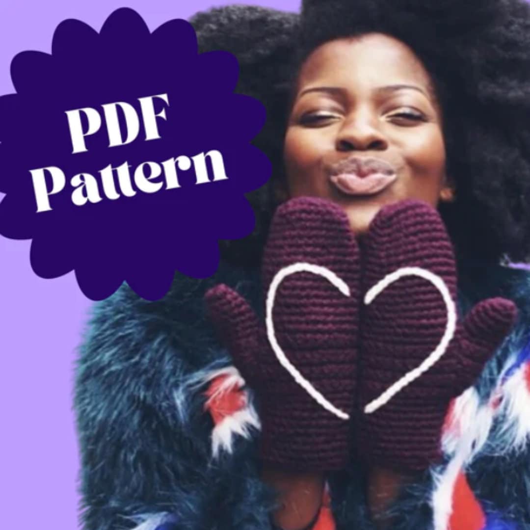 Mittens With Heart Crochet Pattern