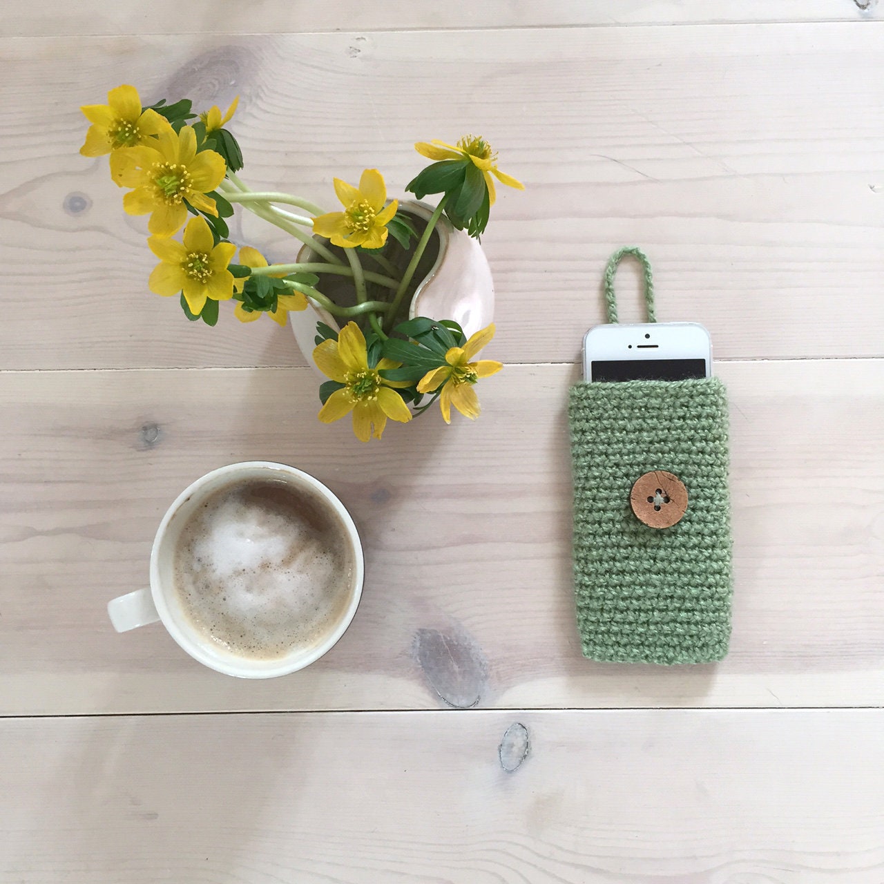 iPhone Case Gadget Protective Holder Handmade Crochet Pouch