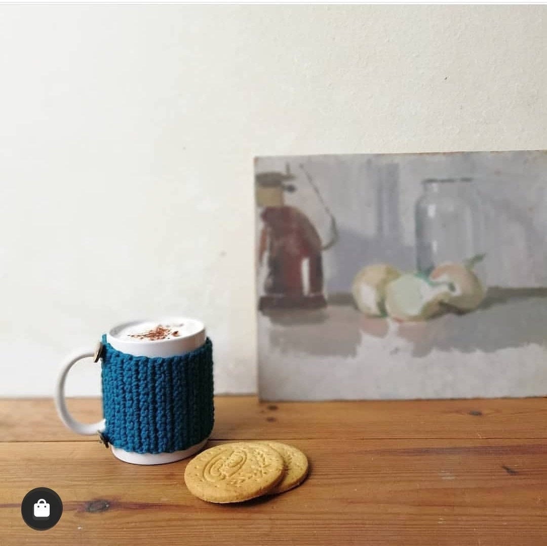 Mug and Cosy with Matching Coaster Made With Organic Cotton