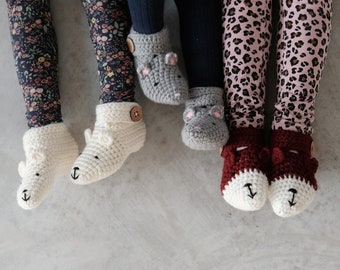 Animal Baby Booties And Slipper Socks - Fox, Mouse, Wolf, Polar Bear