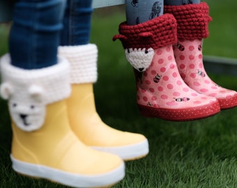 Poignets de bottes de personnage animal Toppers au crochet