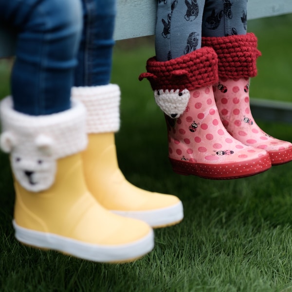 Poignets de bottes de personnage animal Toppers au crochet