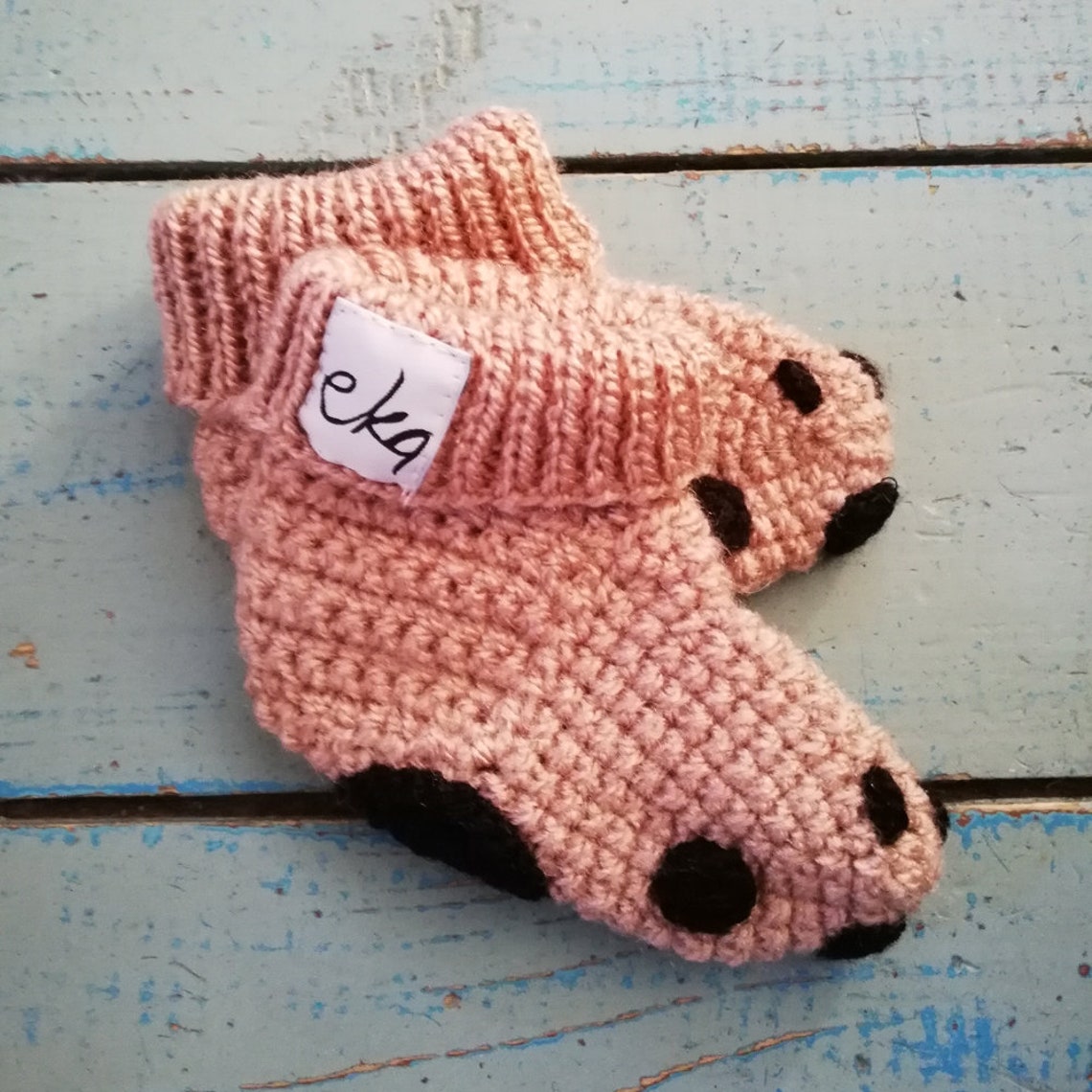 New Baby Mitten and Bootie Set Animal Paws Etsy