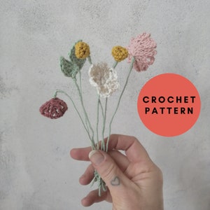 PDF CROCHET PATTERN, Crocheted Flowers, Make Your Own Bouquet, Video Tutorials, Mother's Day, Valentine's Day