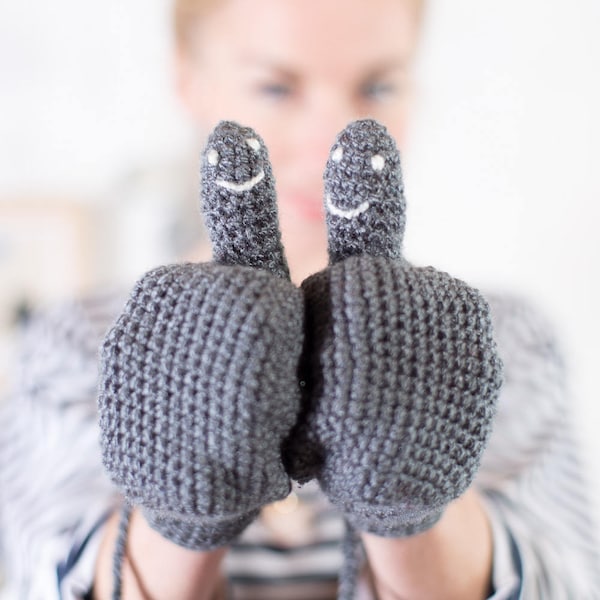 Mittens With Smiley Faces Handmade For Adults, Babies and Kids