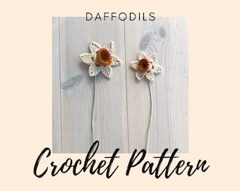 Crochet Pattern PDF Daffodil Flower, Two Sizes Included