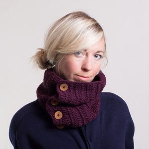 Cowl Scarf Neck Warmer With Buttons image 1