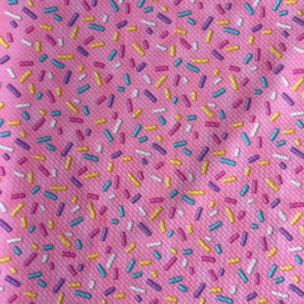 NEW Pink Birthday Sprinkles Bullet Textured Liverpool DBP Polyester Blend Stretch Custom Printed Fabric by the Yard