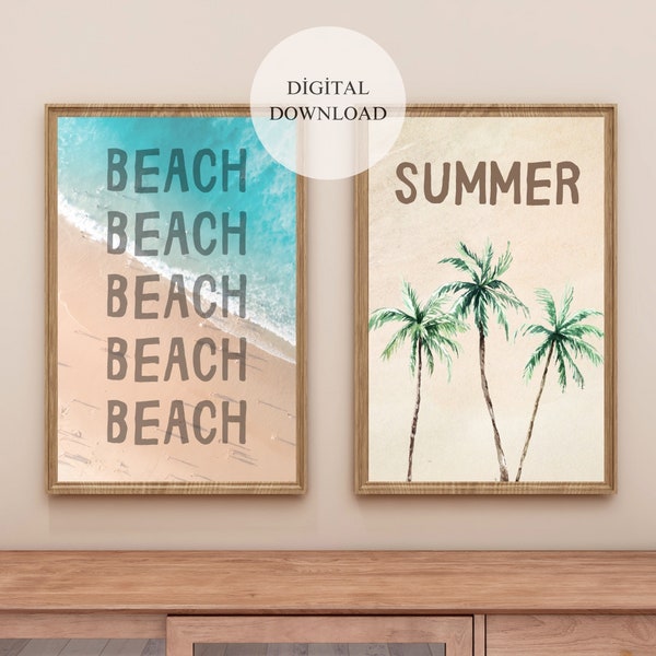 Wallpaper beach, Preppy Beach, Beach poster, Beach svg, Beach print, Beach house decor, Homedecor, Summer posters, Boho Printable wall art