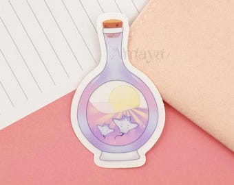 Stingray Bottle Sticker - Manta Ray, Sea life, Ocean, Lofi, Aquatic, Pastel, Vibrant Matte Design