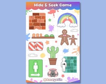 Preorder: Meccha Chameleon Sticker Sheet - Hide and Seek Game, Hiding Game, Stickers