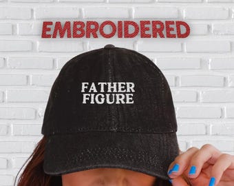 Father Figure Hat: Embroidered Cotton Twill Dad Cap