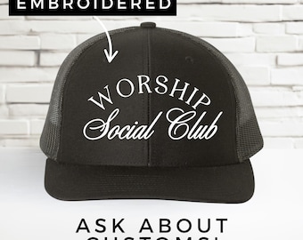 Gorra de camionero bordada del Worship Social Club: Gorra cristiana snapback