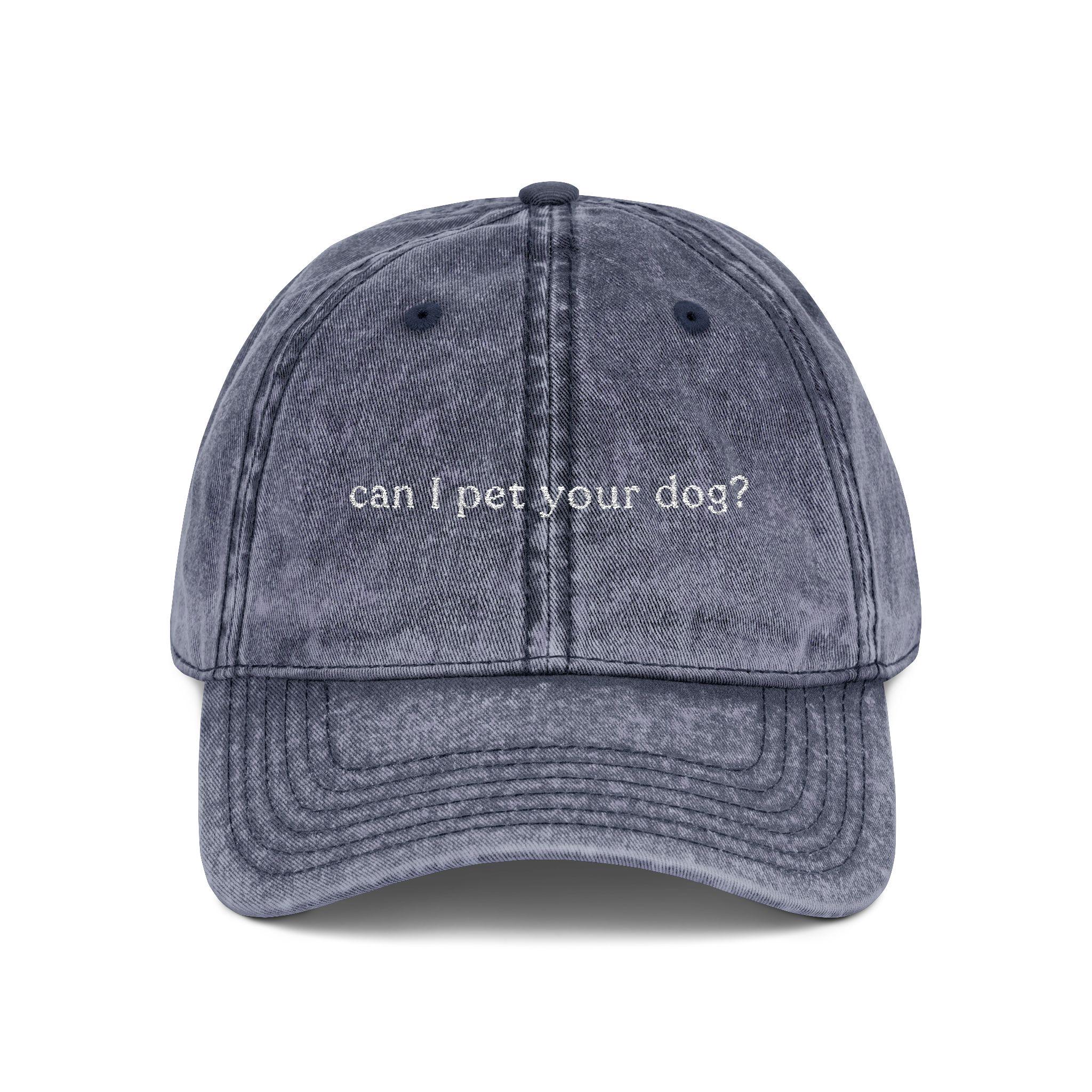 Can I Pet Your Dog Cap: Vintage Cotton Twill Dog Lover Hat  display picture 3
