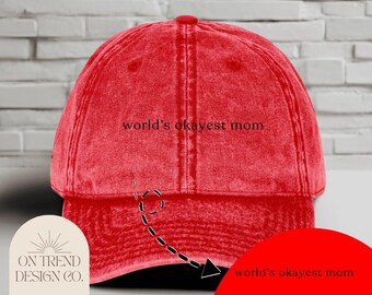 World's Okayest Mom Hat Mom Embroidered Vintage Cap Mom Gifts