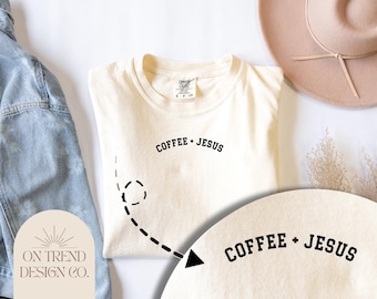 Jezus en koffieshirt christelijk T-shirt koffieliefhebber shirt religieus cadeau