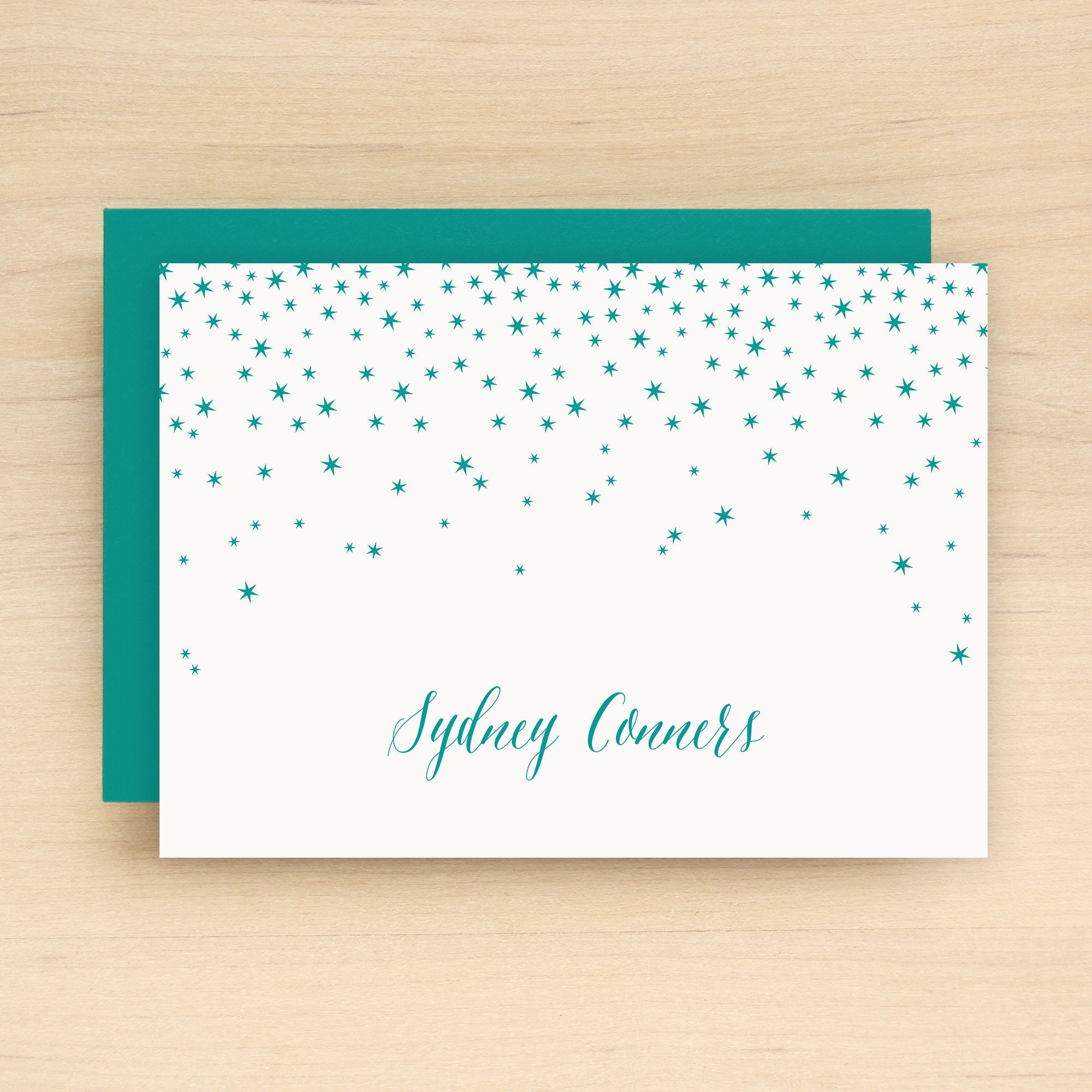 NIGHT Personalized Stationary Set - Elegant Stars Custom Stationery