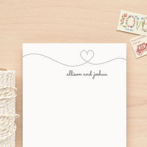 SMITTEN Personalized Notepad Couples Wedding Heart Engagement Custom Letterhead image 1