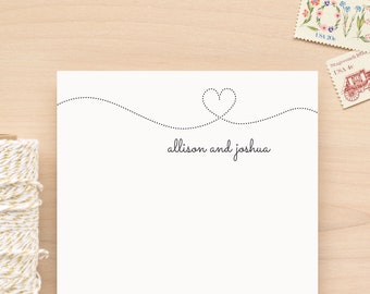 SMITTEN Personalized Notepad - Couples Wedding Heart Engagement Custom Letterhead