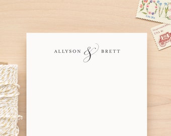 PLUME Personalized Notepad - Custom Letterhead Couples Wedding