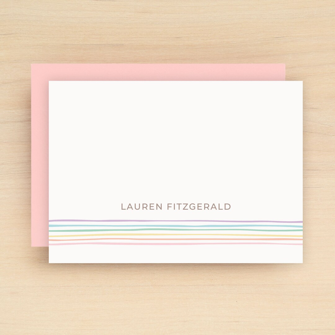 GLOW Personalized Stationery Set Custom Stationary Notecard Set for