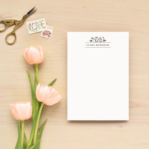 BEGONIA Personalized Notepad Custom Watercolor Flower image 2