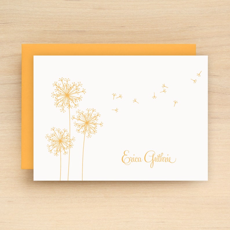 BREEZE Personalized Stationery Set Dandelion Custom Stationary For Teacher image 1