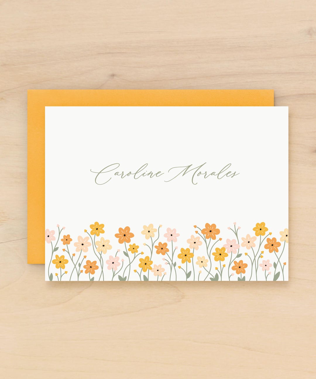 Floral Personalized Notecard Set, Personalized Stationery Set ...