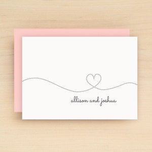 Stationary Personalized Stationery Custom Notecard Set Heart For Couples SMITTEN DESIGN image 1