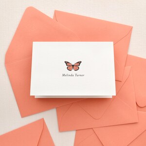 Monarch butterfly stationary box for women | Personalized stationery set with name | Folded custom note cards with envelopes | FLUTTER
